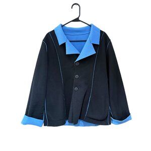 Maralyce Ferree Women's Small Blue & Black Fleece Reversible Jacket USA